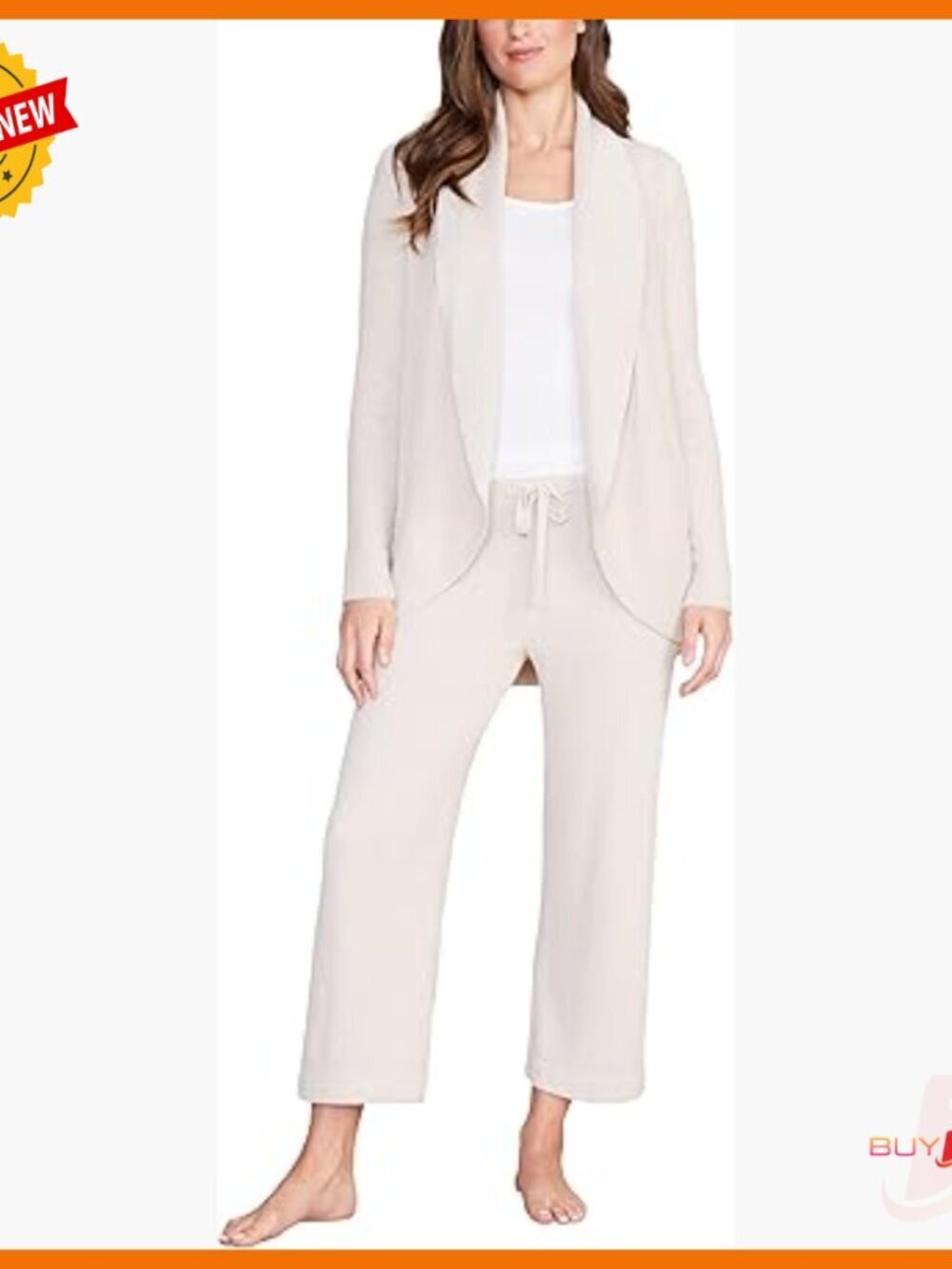 Soft Open Front Cardigan with Pockets Shawl Collar Sweater